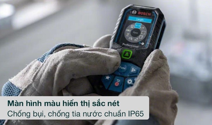 Máy đo khoảng cách laser Bosch GLM 50-23 G có khả năng chống va đạp, chống bụi và chống nước tốt