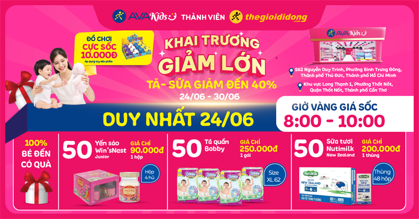 Tưng bừng khai trương AVAKids Thốt Nốt và AVAKids Nguyễn Duy Trinh với vô vàn khuyến mãi hấp dẫn