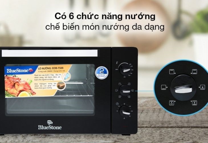 Với 6 chức năng nướng đa dạng giúp việc chế biến thực phẩm dễ dàng và nhanh chóng