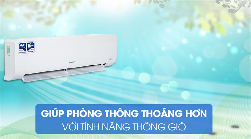 Máy lạnh Nagakawa Inverter 2 HP NIS-C18R2H10 tích hợp chức năng thông gió cho căn phòng thoáng đãng 