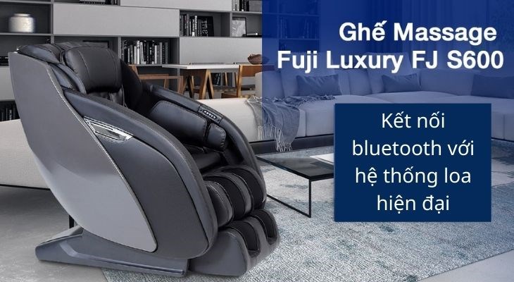 Bạn có thể vừa massage vừa nghe nhạc qua kết nối bluetooth với hệ thống loa hiện đại trên ghế massage Fuji Luxury FJ S600