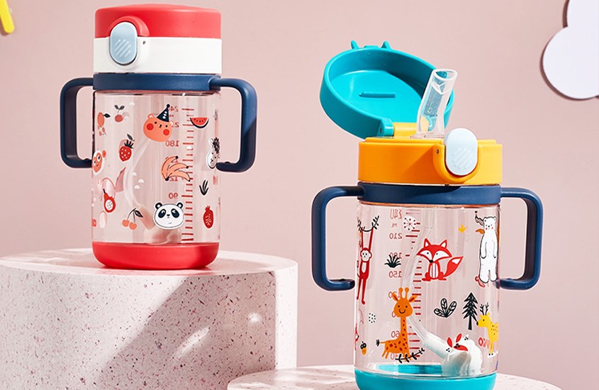 Bình tập uống nhựa PP, tritan ROVCO RK-B1061 240 ml - Màu ngẫu nhiên (từ 6 tháng)