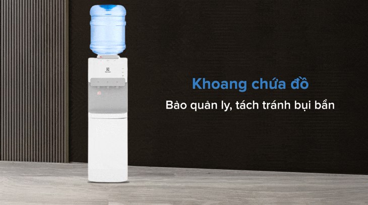 Cây nước nóng lạnh Electrolux EQACF01TXWV 570W sở hữu khoang chứa ly tách tiện dụng