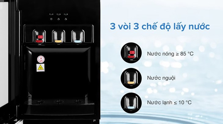 Với 3 chế độ nước, cây nước nóng lạnh Midea YL1836S-B 520W có thể đáp ứng tốt cho nhu cầu đa dạng của các thành viên