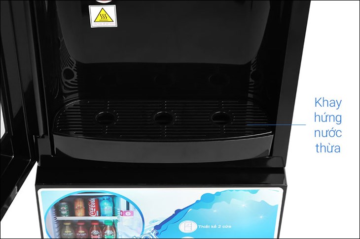 Cây nước nóng lạnh Midea YL1836S-B 520W sở hữu khay hứng nước thừa tiện lợi, hạn chế nước đổ xung quanh máy