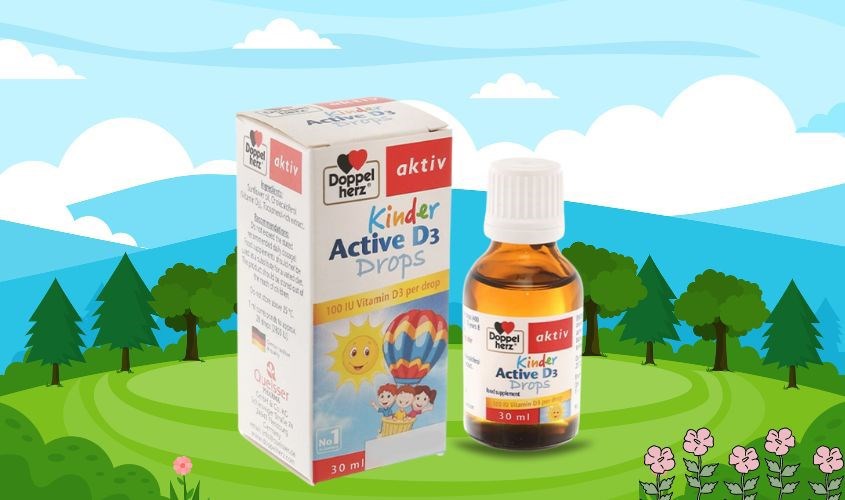Siro Doppelherz Aktiv Kinder Active D3 Drops hỗ trợ hấp thu canxi 30 ml (từ 1 tuổi)