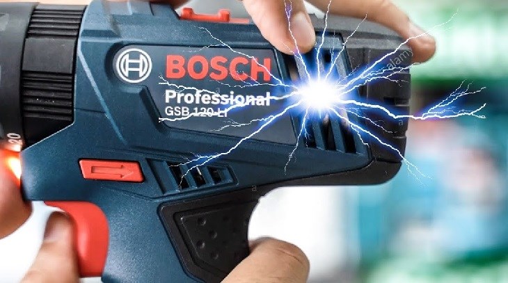 Máy khoan bị đánh lửa, tóe lửa thường xảy ra ở loại máy dùng nguồn điện trực tiếp