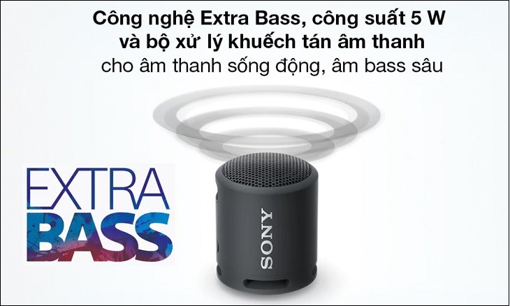 Loa Bluetooth Sony SRS-XB13 cho âm bass sâu và chất lượng âm thanh sống động, vượt trội