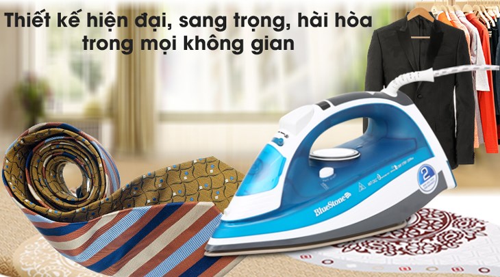 Bàn ủi hơi nước BlueStone SIB-3831 2200W có thiết kế hiện đại, sang trọng với màu xanh dương đẹp mắt, hài hòa trong mọi không gian sử dụng Bàn ủi hơi nước BlueStone SIB-3831 2200W có thiết kế hiện đại, sang trọng với màu xanh dương đẹp mắt, hài hòa trong mọi không gian sử dụng