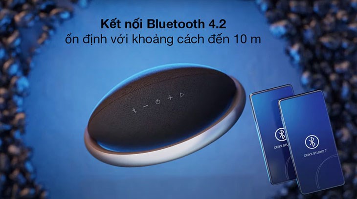 Onyx Studio 7 được kết nối nhanh và ổn định qua công nghệ Bluetooth 4.2