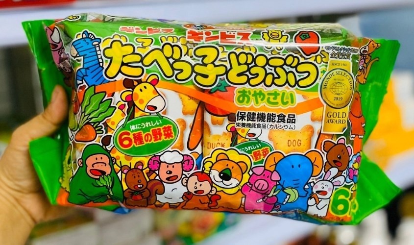 Bánh ăn dặm Ginbis vị rau củ chứa nhiều chất xơ