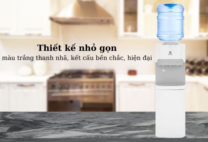 Sản phẩm có màu trắng thanh nhã, kết cấu bền chắc và hiện đại Cây nước nóng lạnh Electrolux EQACF01TXWV 570W có màu trắng thanh nhã, kết cấu bền chắc và hiện đại