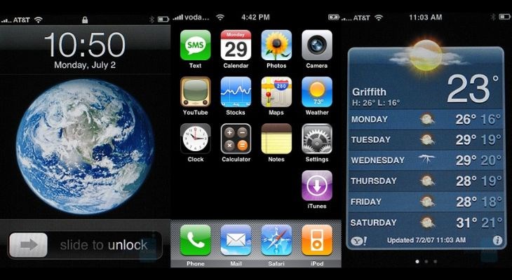 iOS 1.x là hệ điều hành đầu tiên được Apple trình làng