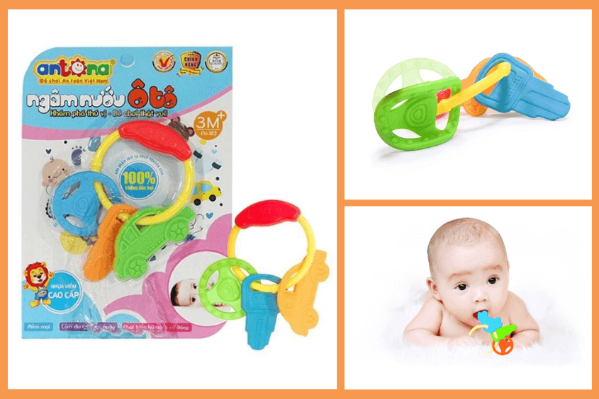 Đồ chơi Antona ngậm nướu hình ô tô giúp bé đỡ đau trong giai đoạn mọc răng