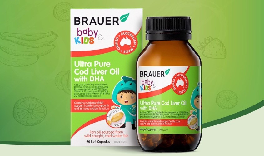 Viên uống Brauer Ultra Pure DHA phát triển trí não, bổ mắt 60 viên (từ 7 tháng)