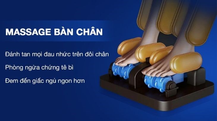 Chế độ massage chân trên ghế massage Fuji Luxury FJ 350 giúp đánh bay các cơn đau nhức, đem đến cho bạn giấc ngủ ngon hơn