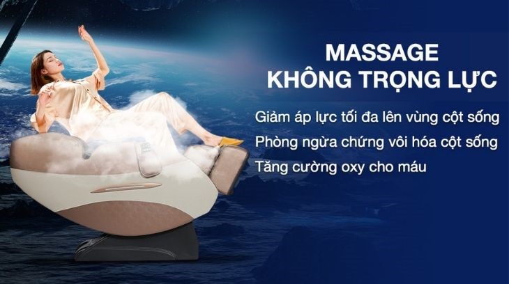 Chức năng massage không trọng lực trên ghế massage Fuji Luxury FJ 350 giúp thúc đầy quá trình lưu thông khí huyết