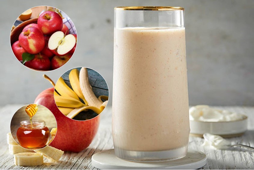 Công thức làm sinh tố táo giảm cân với chuối và mật ong