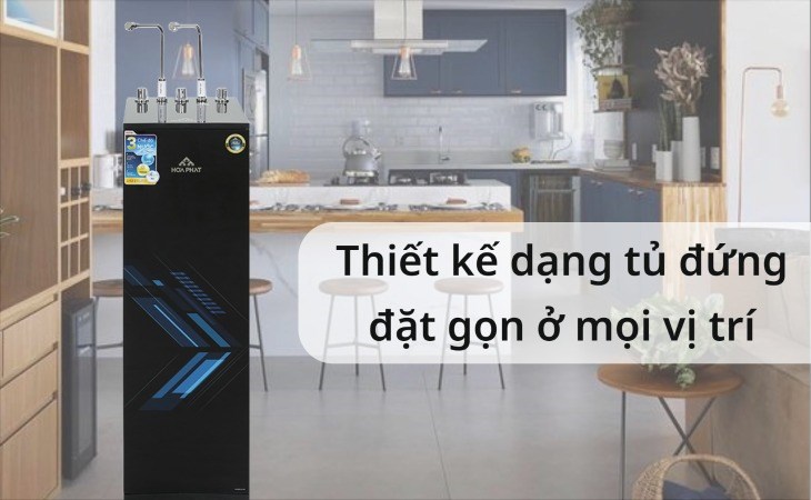 Máy lọc nước RO nóng nguội lạnh Hòa Phát HWBS2B 1021 10 lõi có thiết kế dạng tủ đứng, phù hợp mọi không gian