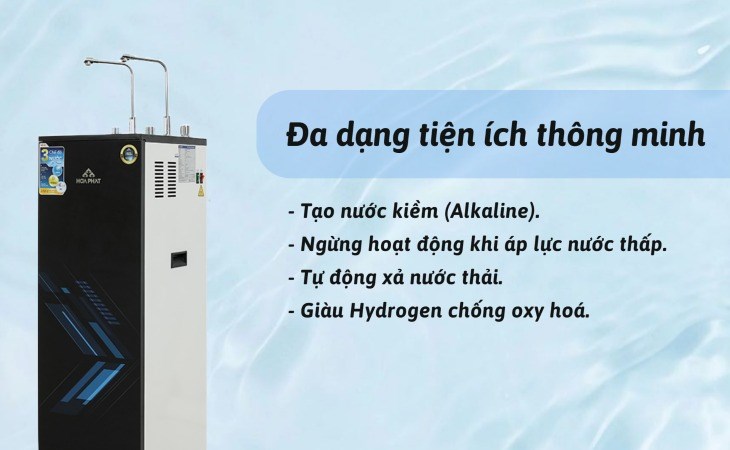 Máy lọc nước Hòa Phát sở hữu nhiều tiện ích thông minh, mang lại trải nghiệm tốt cho người dùng khi sử dụng