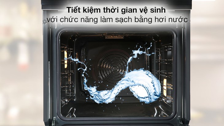 Lò nướng Smeg trang bị tính năng làm sạch bằng hơi nước giúp lò tự làm sạch, tiết kiệm thời gian