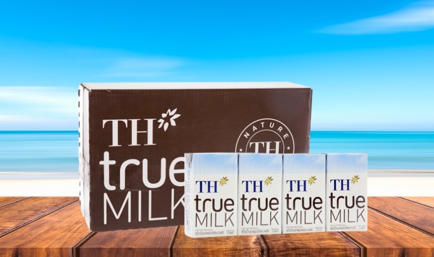 Thùng 48 hộp sữa tươi TH true MILK có đường hương socola 180 ml (từ 1 tuổi)