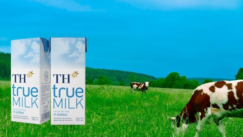 Lốc 4 hộp sữa tươi TH true MILK ít đường 180 ml (từ 1 tuổi)