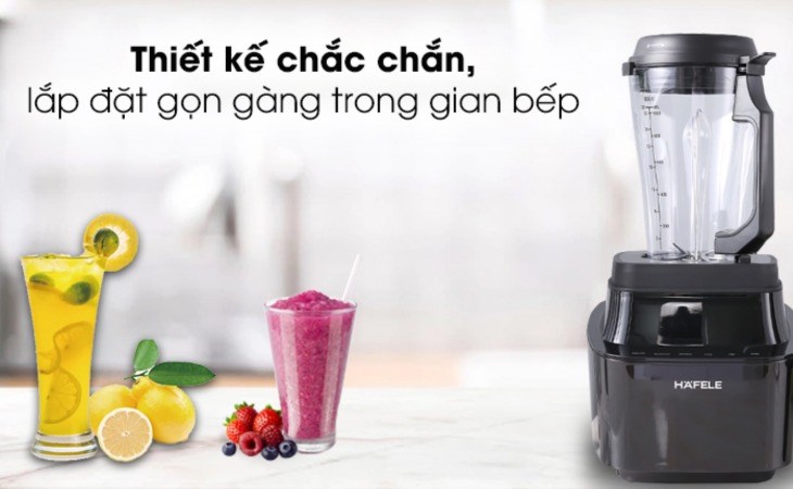 Máy xay sinh tố đa năng chân không Hafele BR230-19E00 (535.43.271) có thiết kế gọn đẹp, phù hợp với mọi không gian bếp