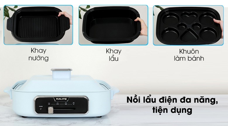 Nồi lẩu điện Kalite KL-666 4 lít cho khả năng nấu nướng đa dạng phù hợp cho nhiều nhu cầu khác nhau như nấu lẩu, chiên nướng, làm bánh