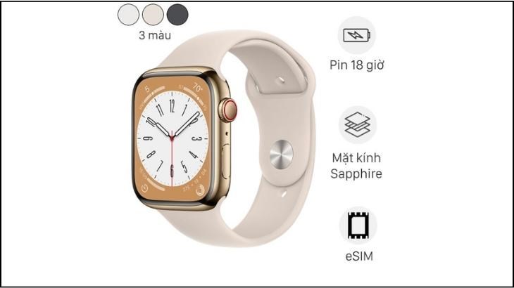 Đồng hồ thông minh Apple Watch S8 GPS 45mm có mức giá phù hợp