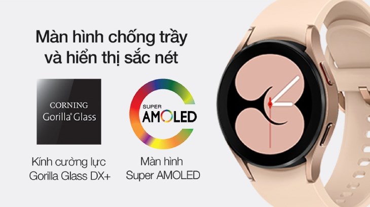 Đồng hồ thông minh Samsung Galaxy Watch4 40mm có màn hình chống trầy và hiển thị sắc nét
