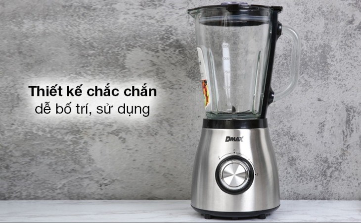 Máy xay sinh tố đa năng DMAX BL9702-GS có thiết kế nhỏ gọn, chắc chắn, giúp dễ dàng bố trí ở nhiều nơi