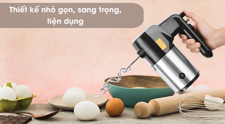 Máy đánh trứng Mishio MK-215 được thiết kế đơn giản mà không kém phần tinh tế