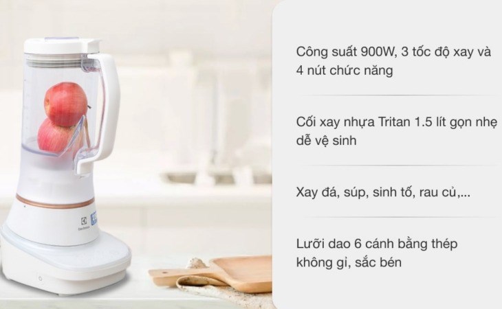 Máy xay sinh tố Electrolux E7TB1-50CW có công suất lớn và nhiều tiện ích thông minh, đáp ứng đa dạng nhu cầu nấu ăn