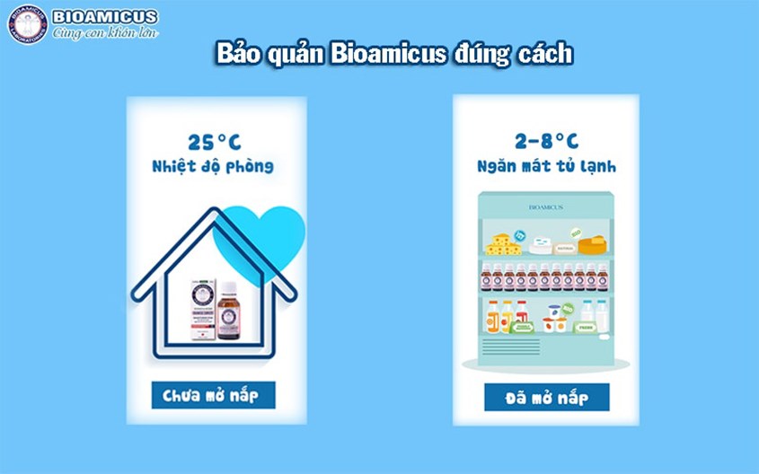 Bảo quản men vi sinh Bioamicus Complete ở nhiệt độ phòng khi chưa mở nắp