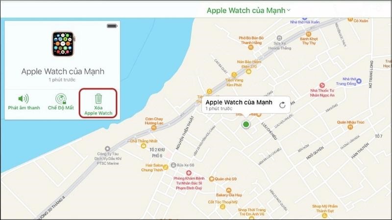 Chọn Xóa Apple Watch > Xác nhận xóa là hoàn tất