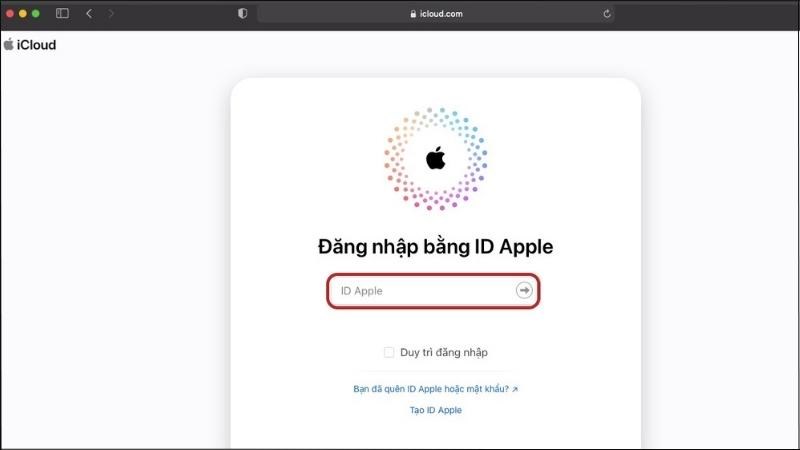 Tiến hành đăng nhập ID Apple