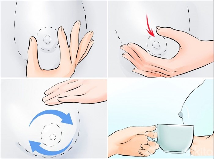 Massage nhẹ nhàng ở vùng bầu ngực giúp giảm tắc tia sữa và căng sữa 