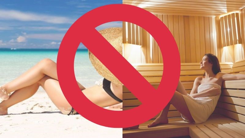 Da dễ bị tổn thương khi tắm nắng hoặc xông hơi sau khi mới tẩy tế bào chết