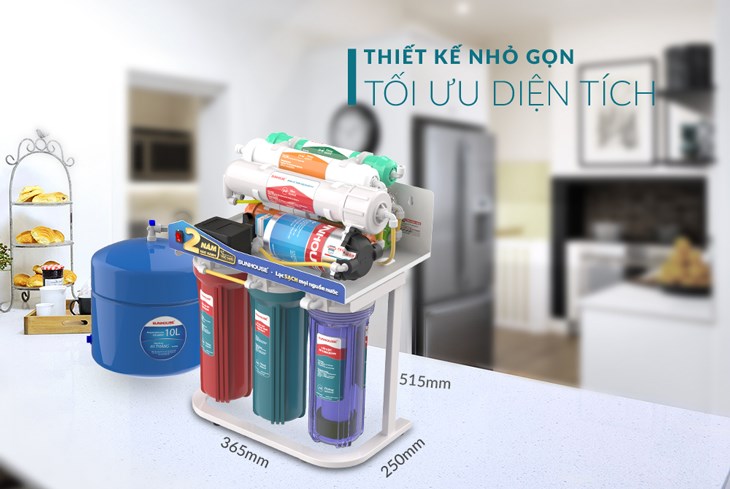 Máy lọc nước 3 lõi có kiểu dáng nhỏ gọn, thuận tiện lắp đặt