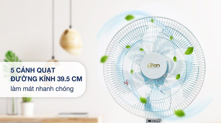 Khi cung cấp nguồn điện và bật công tắc quạt treo Lifan T-N 2 sẽ quay