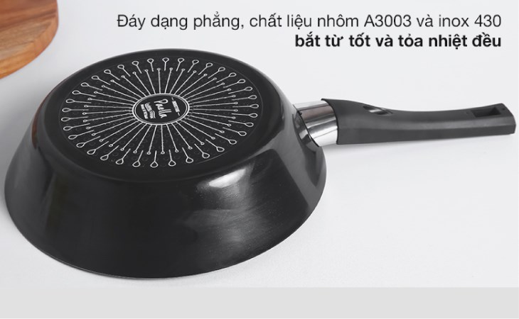 Chảo nhôm chống dính đáy từ 26 cm Kims Cook PBO26 có đường kính chảo đến 26cm, giúp chiên xào được lượng lớn thức ăn Chảo nhôm chống dính đáy từ 26 cm Kims Cook PBO26 có đường kính chảo đến 26cm, giúp chiên xào được lượng lớn thức ăn