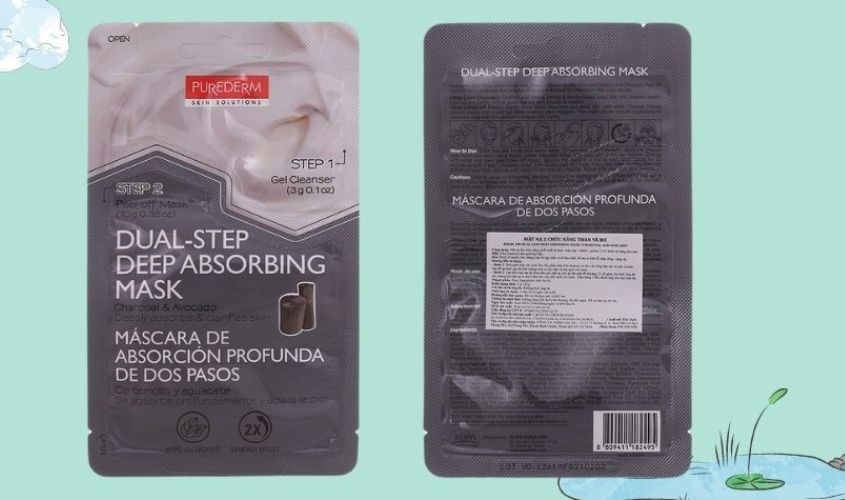 Mặt nạ lột 2 bước Than và Bơ làm sạch da se khít lỗ chân lông Purederm 13g Mặt nạ lột 2 bước Than và Bơ làm sạch da se khít lỗ chân lông Purederm 13g