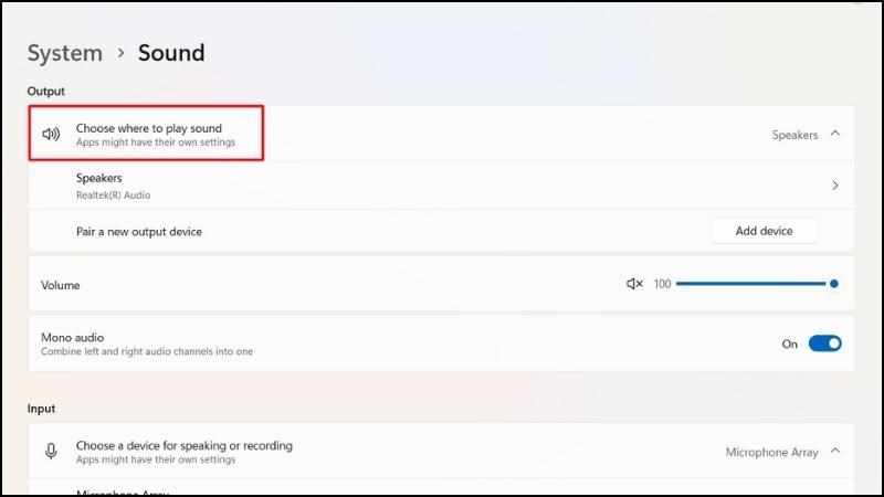 Kiểm tra thiết bị Output