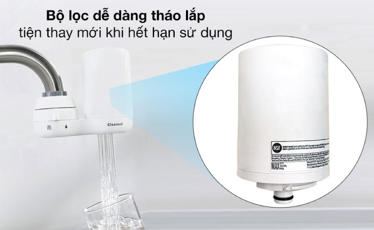 Thiết bị lọc nước tại vòi Mitsubishi Cleansui EF401 có thể thay lõi lọc nước đơn giản ngay tại nhà