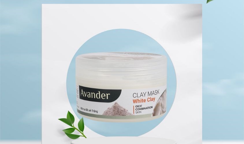 Mặt nạ đất sét trắng làm sạch sâu, dưỡng sáng da Avander 110g (Hũ) 