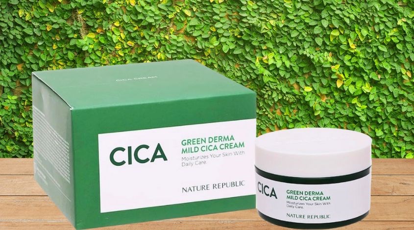 Kem dưỡng ẩm chiết xuất Rau Má và Keo Ong Nature Republic Green Derma Mild Cica 190 ml