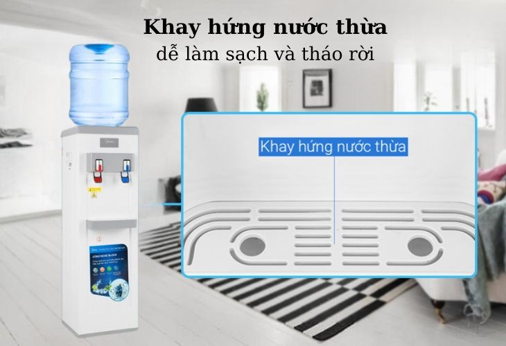 Khay hứng nước có vai trò chứa nước thừa giúp xung quanh máy được sạch sẽ