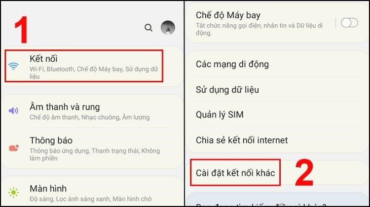 Chọn Cài đặt kết nối khác Chọn Cài đặt kết nối khác