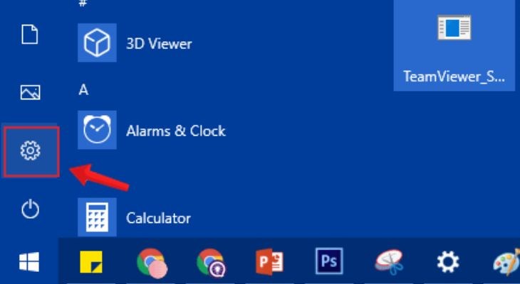 Người dùng mở cửa sổ Windows Settings để bắt đầu cài đặt chế độ Sleep